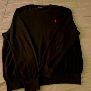 POLO RALPH LAUREN CLASSIC COTTON CREWNECK  KNIT SWEATER XXL BLACK AND RED